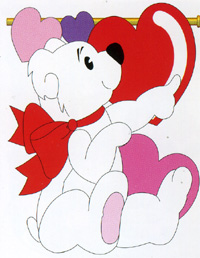 View Bear With Heart 3-D Sculpted Applique Garden Flag 13.5"x18" - 51028TG