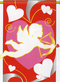 Cupid & Heart  Garden Flag 13.5"x18"