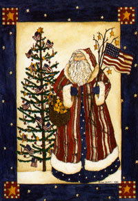 View Santa Americana Flag 28"x40" - 0143CD