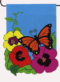View Butterfly Nylon Applique Garden Flag 12"x16" - 023CF