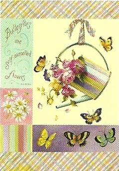 Buttrfly Flowers Flag 28" x 40"