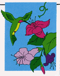 View Hummingbird Applique Garden Flag 12"x16" - 027CF