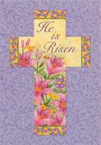 View He is Risen Cross Flag 28"x40" - 0286CD