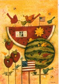 View Watermelon Birdhouses Flag 28"x40" - 0287CD