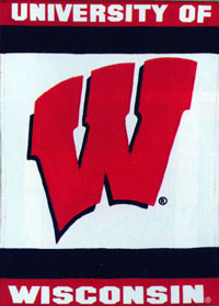 View University of Wisconsin Applique Flag 28"x44" - 03066