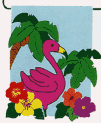 View Flamingo Applique Garden Flag 12"x16" - 037CF