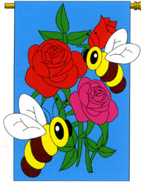 View Bee Applique Flag 28"x40" - 04024TG