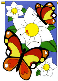 View Butterflies Applique Flag 28"x44" - 04037TG