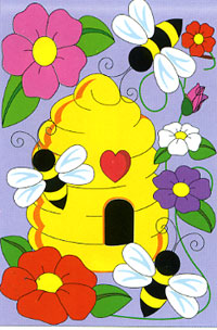 View Bee House Nylon Applique Flag 28"x40" - 04042TG