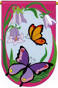 View Butterflies Applique  Flag 28"x44" - 04048TG