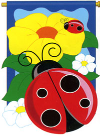 View Ladybug  Applique Flag 28"x44" - 04049TG