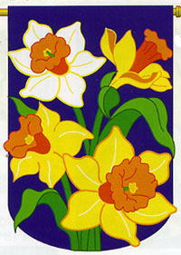 View Daffodils Applique Flag 28"x44" - 04053TG