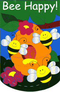 View Bee Happy Applique Flag 28"x40" - 04062TG
