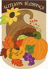 View Autumn Blessings Applique Flag  28" x 40" - 0437CD
