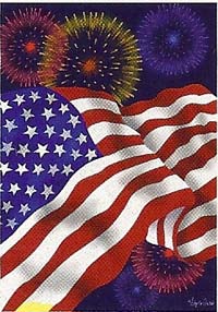 View Flag & Fireworks Garden Flag 12" x 18" - 0590mcd