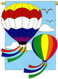 Balloons Applique Garden Flag 13.5"x18"