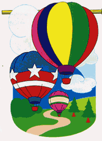 View Hot Air Balloon Applique Garden Flag 13.5"x18" - 56043TG