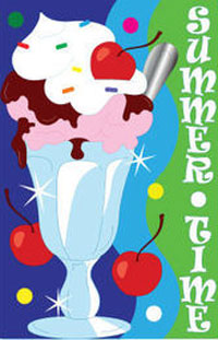Summer Time Applique Flag 28"x40"