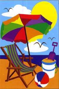 View Vacation on Beach Applique Flag 28"x44" - 07020TG