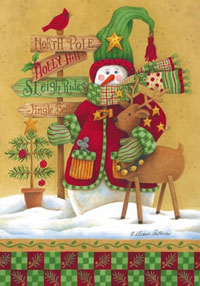 View Country Snowman Flag 28"x40" - 0772CD