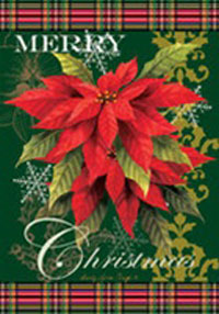 View Christmas Poinsetta Flag 28"x40" - 0791CD