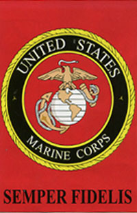 View Marine Corps Applique Flag 28"x44" - 08011TG