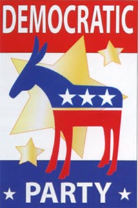 View Democratic Nylon Applique Garden Flag 13.5"x18" - 58024tg