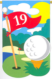 View Golf Applique Flag 28"x44" - 09033TG