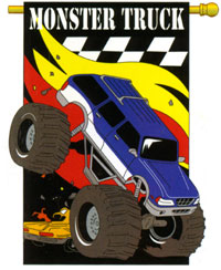 View Monster Truck Applique Flag 28"x44" - 09034TG