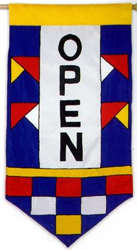 View OPEN Applique Banner Flag 25.5"x46" - 10227EG