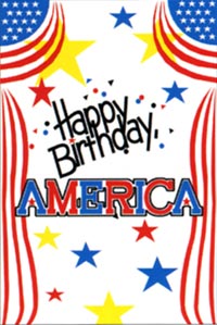 View Happy Birthday U.S. Applique Garden Flag 13.5"x18" - 61027TG
