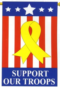 View Support Our Troops Nylon Flag 28"x44" - 11043tg