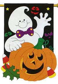 View Friendly Ghost Applique Flag 28"x44" - 12045TG