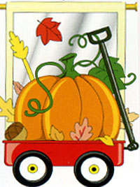 View Fall Pumpkins Applique Flag 28"x44" - 13021TG