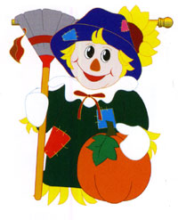 View Harvest Scarecrow Sculpted Applique Flag 34"x44" - 13026TG