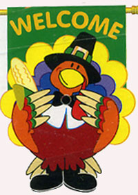 View Turkey Applique Garden Flag 13.5"x18" - 13027TG