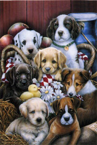 View Puppy Pals Silk Reflections Flag 29"x43" - 13077BEG