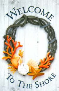 View Welcome to the Shore Silk Reflections Flag 29"x43" - 131015EG