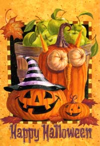 Happy Halloween Silk Reflections Garden Flag 12.5"x18"