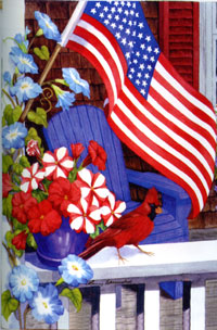 View Patriotic Perch Silk Reflections Flag 29"x43" - 131027EG