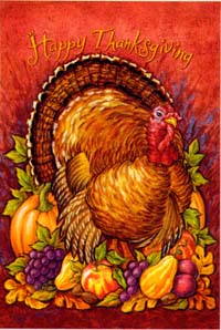 Happy Thanksgiving Turkey Silk Reflections Garden  Flag 12.5"x18"