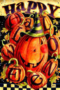 Happy Halloween Checks flag 29"x43"