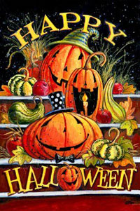 Happy Halloween Steps flag 29"x43"