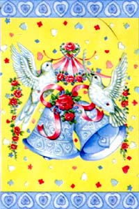 Wedding Bells and Doves Flag 25"x37"