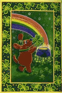 View St Patricks Puppy Silk Reflections Flag 29"x43" - 13571EG
