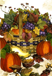 View Harvest Basket Silk Reflections Flag 29"x43" - 13820EG