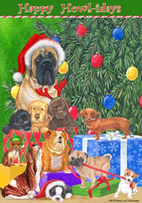 View Happy Howl-idays Flag 28"x40" - 1385CD