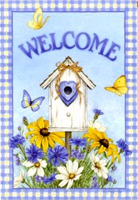View Wildflowers & Butterflies Silk Reflections Flag 29"x43" - 13884EG