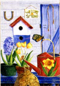 View Welcome Spring Flag 29"x43" - 13889EG