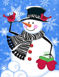 View Zebra Scarf Snowman Flag 28"x40" - 1388CD